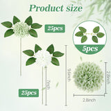 50 Pcs Sage Green Artificial Flowers With Stem For Diy Wedding Bouquets Centerpieces Arrangements, Green And White Dahlia Flowers For Bridal Shower Party Home Decorations, 3.15 Inches