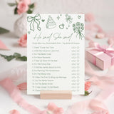 30 Pcs Bridal Shower Games, He Said She Said Wedding Shower Game For Newlyweds, Engagement Bachelorette Party Games For Bride Broom, Minimalism Green Theme-A08