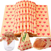 100 Sheet Valentine'S Day Heart Wax Paper Sheets For Food Kraft Paper Gift Wrapping Diy Baking Package For Happy Valentine'S Day Wedding Picnic Hamburgers Sandwiches Desserts