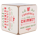 DEMDACO Conversation Block Soft Cream 3 x 3 MDF Wood Christmas Party Game Activity