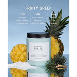 Candle Oceanic Breeze Scented, 19.4Oz 110 Hour Long Lasting 2 Wick Pineapple & Mango Scent Natural Soy Candles For Home Scented For Stress Relief & Women/Men