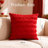 Valentines Pillow Covers Set Of 2 18X18 Inch Red Heart Love Decorative Throw Pillows Soft Plush Fabric Hidden Zipper For Valentines Day Bedroom Sofa Holiday Home Decor