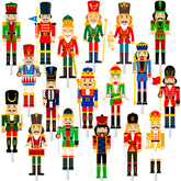 Christmas Nutcracker Cupcake Toppers Nutcrackers Party Ornaments Christmas Holiday Party Decoration 36Pcs King And Soldier Cupcake Picks Christmas For Xmas Nutcrackers Holiday Party Supplies