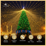 98 Ft 300 Led Outdoor Fairy Lights Plug In Connectable Clear Wire With Remote Control, Waterproof String Lights With Tim