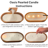 Oasis Pearled Sand Candle - Non-Toxic, Paraffin-Free Healthy Palm Wax (18Oz), Refillable, Scented & Unscented Luxury Candle Sand With 30 Wicks, Up To 120 Hours Burn Time (Unscented)