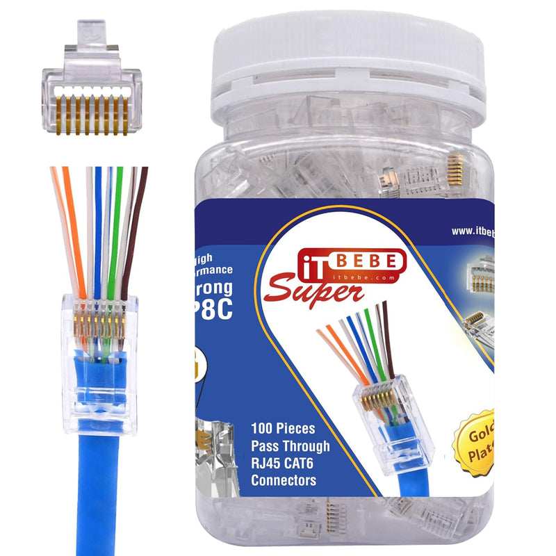 Itbebe Rj45 Cat6 Pass Through Connectors – High-Performance Cat6 Connector (Rj