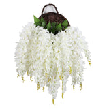 Silk Wisteria Flower Artificial 2.13 Feet Hanging Wisteria Vine Fake Flower Bush String Home Party Wedding Decoration,Pack Of 4?White?