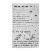 Mothers Day Gifts For Mom - Steel Engraved Gifts For Mom Mothers Day Card From Son Daughter