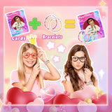 24 Pack Valentine'S Day Cards For Kids School Bulk, 12 Styles Friendship Bead Bracelets Valentines Cards For Kids Classroom