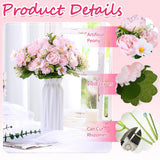 12 Bundles Peonies Artificial Flowers Fake Hydrangea Silk Peony Bouquet Bulk For Vase Floral Arrangements Wedding Arch Decor Centerpiece Table Decorations (Light Pink)