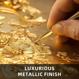 Gold Metallic Acrylic Paint, 33.8 Oz Heavy Body Gold Leaf Paint, Non-Toxic Art Paints For Metal, Furniture, Canvas, And Diy Crafts