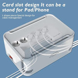 Power Strip with Cable Management Box 8 Outlets 3 USB Ports 6.6FT Extension Cord White