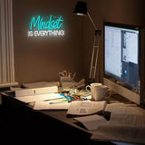 Mindset Is Everything Neon Sign USB Dimmable LED Wall Light for Office Gym Classroom Bedroom Decor