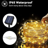 2 Pack 66FT Solar String Lights Outdoor 200 LED Twinkle Fairy Lights Waterproof