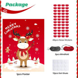 Christmas Party Game For Kids & Family - Pin The Nose On The Reindeer Holiday Activity, Fun Indoor Games For Christmas Party Favors, Family Gathering