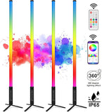 4 Pack Professional 5FT RGB DJ Tube Light Bars with Stands Case App Control Waterproof Party Lights