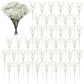 150 Pcs Babys Breath Artificial Flowers, 11.4Inch White Starry Flower For Wedding Decoration, Areal Touch Faux Babies Breath Gypsophila Bouquet For Wedding Floral Arrangement Party Home Decor