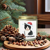 Tuxedo Cat Christmas Cedar Scented Candles - Cat Lover Gifts For Women, Girls, Mom, Lady - Merry Christmas