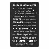 Love Granddaughter Christmas Card - So Proud Of You Granddaughter Birthday Cards - Teen Girls Gifts For Graduation, Wallet Card