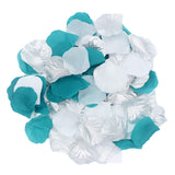 900Pcs Teal Silver White Silk Rose Petals Turquoise Aqua Artificial Flower Petals For Wedding Party Table Confetti Aisle Runner Flower Girl Toss Bridal Shower Hotel Home Vase Decoration