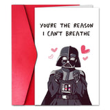 Darth Vader Valentines Day Card For Men, Funny Valentine’S Day Card For Him, Husband Boyfriend Valentines Day Card Gift Idea From Wife Girlfriend, You Are The Reason I Can’T Breath
