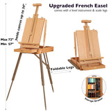 Acrylic Paint Set With French Easel, Professional Painting Kit With Acrylic, Pouring Paints, Brushes, Canvas, Art Supplies, Art Set For Adults, Artists, Beginners
