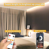 65.6FT 3000K White LED Strip Lights 24V Dimmable Flexible Tape Light with Remote and App Control