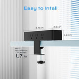 Desk Clamp Power Strip 9 Outlets 8 USB Ports 4 USB C 40W Fast Charging 10FT Extension Cord