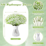288 Pcs Babys Breath Artificial Flowers With 12 Pcs White Rattan Vase, Gypsophila Artificial Flowers Bulk Flower Vase Basket For Wedding Party Home Garden Table Decoration