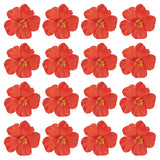 Hawaiian Hibiscus Flowers, 16 Pack Artificial Flowers Hair Clip Diy Foam Hibiscus Flower For Tabletop Decoration Party Favors Supplies, Red