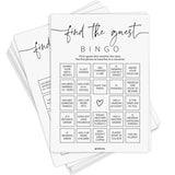 Find The Guest Bingo Game Cards, Baby Shower Bingo Game, Bridal Shower Games, 50 Unique Cards, Minimalist