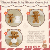 8 Sets Bear Blindfolded Diaper Changing Baby Shower Games 12 Inch Bear Dolls Dirty Diaper Games Bear Flip Cup Games Prizes For Adult Baby Shower Supplies Gender Reveal Raffle Party Game