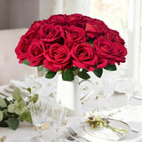 52Pcs Red Roses Artificial Flowers With Stems?Fake Roses Bouquet Fake Flowers Bulk?Silk Velvet Roses For Wedding Centerpieces Arrangement Baby Shower Birthday Home Decor Gifts