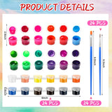 24 Set 24 Colors Mini Acrylic Paint Kit For Craft 624 Pcs Washable Acrylic Paint Set Paints Strips For Party Painting Supplies 48 Brushes