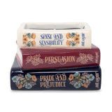 Steel Mill & Co Novelty Shaped Book Theme Scented Candle, Library Stack 6.5 Oz Wax Candle With Notes Of Earl Gray Tea And Honey, Unique Gift For Readers (Jane Austen)