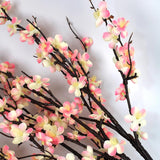 Plum Blossom Branches, Faux Flowers Greenery Stems Branches Stems For Vase, 39" Long Stem Artificial Flowers Leaves Bouquet Decorations For Wedding, Living Room, Home, Hotel 4Pcs