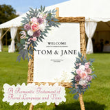 Wedding Arch Flowers (2-Pack), Artificial Dusty Rose Floral Arch Decorations For Weddings Ideal For Wedding Welcome Signage Decorations , Banquet Backdrop Arrangements, And Bridal Parties (Pink)