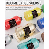 14 Colors Large Bulk Acrylic Pour Paint Set (33.8 Oz,1000 Ml) Premixed High Flow Art Pouring Paint Supplies Kit With Silicone Pour Oil, Gloves For Beginner Cell Creation Flow Diy, Ready To Pour