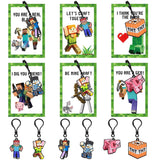 Valentines Day Cards For Kids School 24Pack Valentines Cards With Cute Keychains Valentines Day Gifts For Kids For School Party Favors Boys Girls Calssroom Exchange Game Prizes