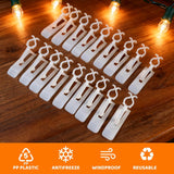 All-In-One Christmas Light Clips - 100 Packs For Gutter, Roof, Shingle - Compatible With C7, C9 & Mini String Lights - Heavy Duty Outdoor Hanging Clips For Holiday Decoration