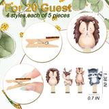 61Pcs Baby Shower Game Set, Gender Reveal Supplies For 20 Guests, Included 20 Pencils 1 Don'T Say Baby Sign 20 Clothespin, Woodland Animals Baby Shower Party Decorations