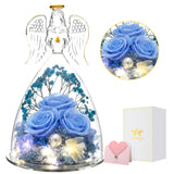 Christmas Preserved Angel Gifts For Women Birthday Preserved Rose Forever Flower In Glass Angel Figurines Fresh Flowers For Delivery Prime For Mom Real Roses For Grandma Sister Wife Her From Daughter
