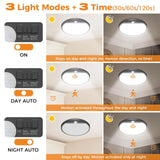 4Pack Motion Sensor Light Indoor Wired, 12 Inch 3000K/4000K/6500K Closet Lights Motion Sensored, 24W 2400Lm Flush Mount Ceiling Light For Hallway Pantry Stairwell Porch, Black
