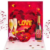 Valentine'S Day Cards, Anniversary Card Pop Up Card,Champagne Led Light & Music, Valentine Card For Women And Men, Music Playing Valentine- Accompaniment, Impresses Lovers