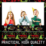 6Pcs Christmas Disposable Tablecloths, 108" X 54" Rectangular Plastic Waterproof Tablecover With Christmas Stocking Gift Wreath, Winter Holiday Themed Party Party Decoration Supplies