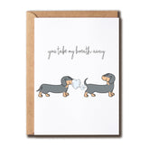 Dachshund Couple Valentine'S Day, Anniversary Greeting Card - 5X7 Inches Modern Cartoon Style