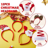 12 Packs Christmas Headbands With Assorted Design Christmas Headwear Holiday Headbands Accessories For Women Men Kids Christmas Parties Xmas Holiday Party Favors Photo Booth (One Size Fit All)