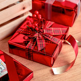 Red Metallic Wrapping Paper - Christmas Wrapping Paper Perfect For Wedding, Birthday, Christmas, Baby Shower - 17 Inches X 32.8 Feet