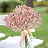 4Pcs Pink Flowers Fake Baby Breath Real Touch Pink Babys Breath Valentines Day Artificial Flowers For Diy Floral Arrangements Wedding Bridal Bouquet Party Home Decor