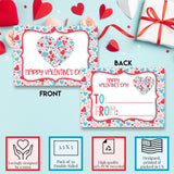 Red Pink & Blue Heart Themed Valentine'S Day Cards For Kids To Give To Friends & Classmates, Thirty (30) 3.5" X 5" Fill In Cards (Without Envelopes) By Amandacreation
